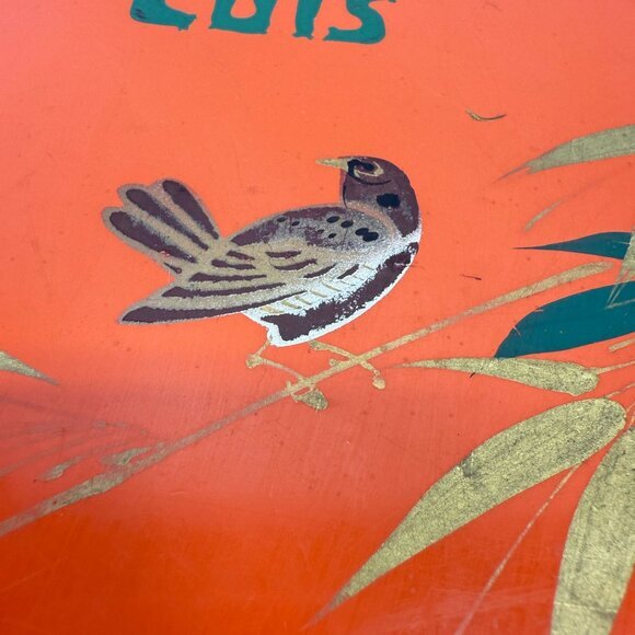 Japanese Lacquered Box and Comb Set Birds Bamboo Vintage‎ Hand Painted MCM - Picture 15 of 16